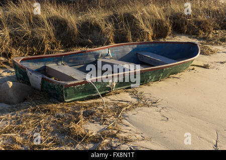 verlassene Boot in Scarborough, Maine Stockfoto