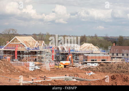 Neue Wohnsiedlung am ehemaligen Grüngürtel in Dorf Barnt Green, Worcestershire, England, Großbritannien Stockfoto