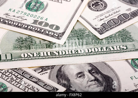 Amerikanische 100 US-Dollar, einen Hintergrund Stockfoto