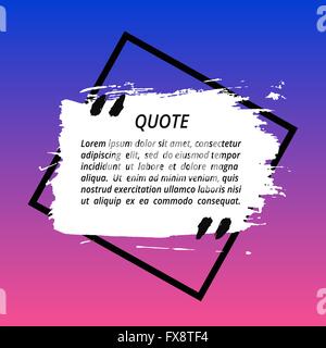 Quadratische Vektor Zitat Box lackiert Stock Vektor
