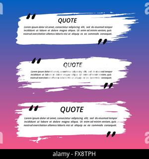Vektor-Zitat-Boxen und Pinselstriche Stock Vektor