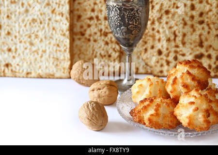 Pesach-fest-Konzept (jüdische Pessachfest). isoliert auf weiss Stockfoto