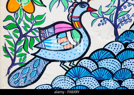 Pferd Reiten König, Painted Wall anlässlich des "Pahela Boishak, die Bengali New Year. © Jahangir Alam Onuchcha / Alamy Stockfoto