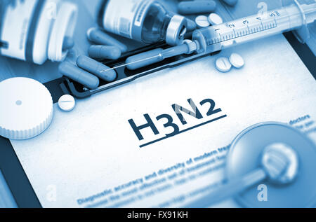 H3N2 Diagnose. Medizinisches Konzept. Stockfoto