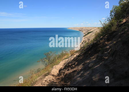 Riesigen Sanddünen von dargestellter Felsen-Staatsangehöriger Lakeshore, am Lake Superior, Michigan, USA Stockfoto