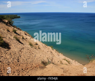 Riesigen Sanddünen von dargestellter Felsen-Staatsangehöriger Lakeshore, am Lake Superior, Michigan, USA Stockfoto