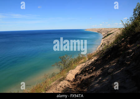 Riesigen Sanddünen von dargestellter Felsen-Staatsangehöriger Lakeshore, am Lake Superior, Michigan, USA Stockfoto