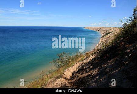 Riesigen Sanddünen von dargestellter Felsen-Staatsangehöriger Lakeshore, am Lake Superior, Michigan, USA Stockfoto