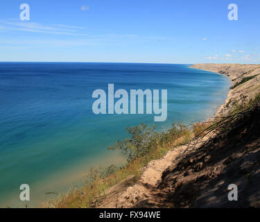 Riesigen Sanddünen von dargestellter Felsen-Staatsangehöriger Lakeshore, am Lake Superior, Michigan, USA Stockfoto