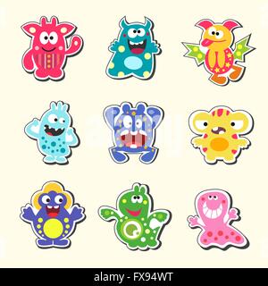 Cartoon-Monster-Satz Stock Vektor