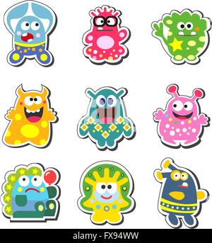 Cartoon-Monster-Satz Stock Vektor
