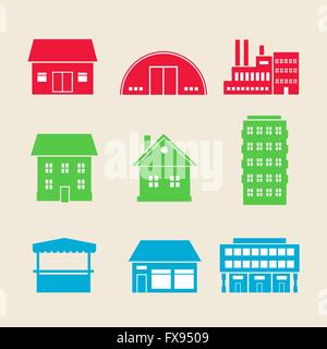 Gebäude-Symbole Stock Vektor