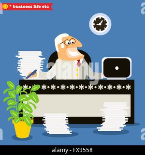 Amerikanische Chef an der Rezeption Stock Vektor