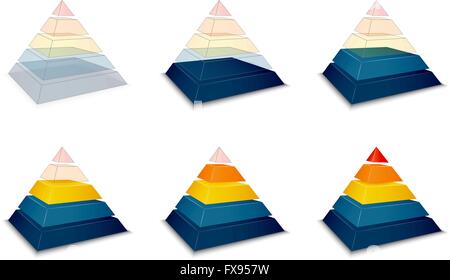 Pyramidale Fortschritt oder Ladebalken Stock Vektor