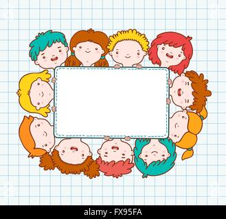 Doodle Kids leeren frame Stock Vektor