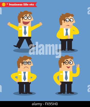 Büro-Emotionen-Posen Stock Vektor