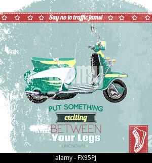 Hipster-Scooter-Plakat Stock Vektor