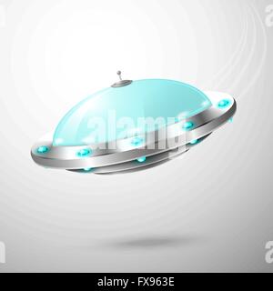 Fliegendes ufo-emblem Stock Vektor