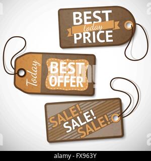 Satz von Einzelhandel Karton Verkauf tags Stock Vektor