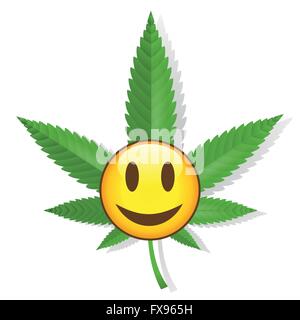 Lächelnd Cannabis Zeichen Stock Vektor