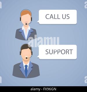 Call-Center Unterstützung emblem Stock Vektor