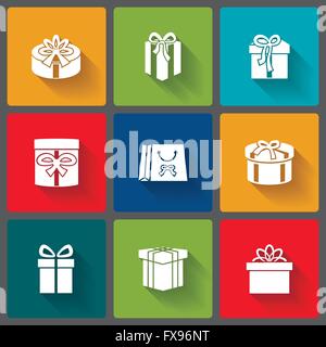 Geschenk-Boxen-Symbole Stock Vektor