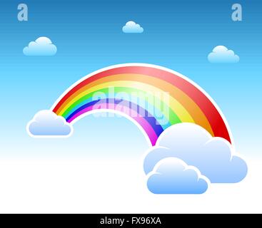 Abstrakten Regenbogen und Wolken-symbol Stock Vektor