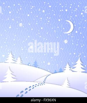 Winter Hintergrund mit fallendem Schnee Stock Vektor