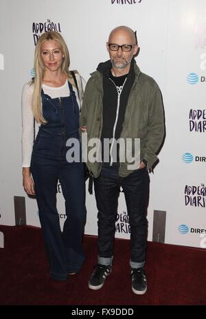 Los Angeles, CA, USA. 12. April 2016. Moby im Ankunftsbereich für THE ADDERALL DIARIES Screening, Arclight Hollywood, Los Angeles, CA 12. April 2016. Bildnachweis: David Longendyke/Everett Collection/Alamy Live-Nachrichten Stockfoto