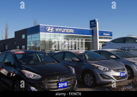 Die Hyundai-Autohändler in Kingston, Ontario, auf Dienstag, 5. Januar 2016. Stockfoto