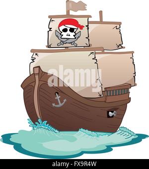 Korsar Segelboot Stock Vektor