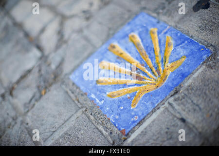 Santiago-Shell schließen sich in Jaca, Huesca, Aragon, Spanien. Stockfoto