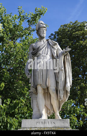 Perikles (495-429 v. Chr.). Griechischer Staatsmann, Redner und General von Athen. Goldenes Zeitalter. Die Statue. Jardin des Tuileries. Paris. Frankreich. Stockfoto