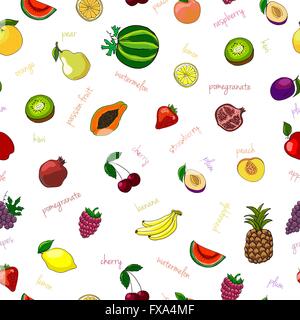 Frisches Obst nahtlose Muster Stock Vektor
