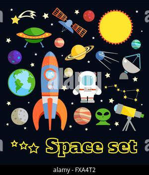 Raum Elemente set Stock Vektor