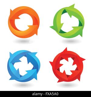 Kreis Pfeil Icons Set Stock Vektor