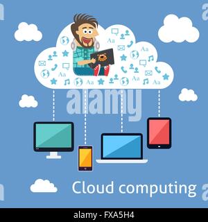 Business-Cloud-computing-Konzept Stock Vektor