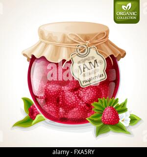 Himbeermarmelade Glas Stock Vektor