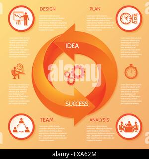 Kreis-Pfeil-Infografik Stock Vektor