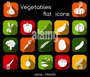 Gemüse-flach-Symbole Stock Vektor