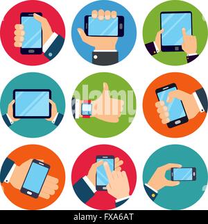 Hände halten Geräte Stock Vektor