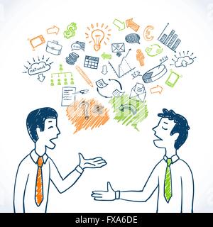 Doodle Geschäftsgespräch Stock Vektor
