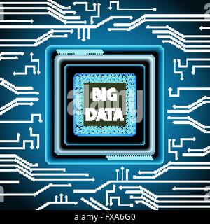 Mikrochip-big-Data-Hintergrund Stock Vektor