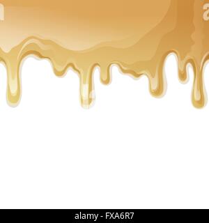 Karamell tropft Hintergrund Stock Vektor