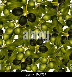 Nahtlose Muster Oliven Stock Vektor