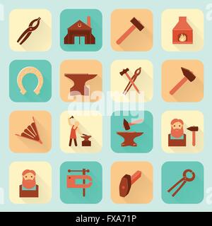 Schmied Icons set Stock Vektor