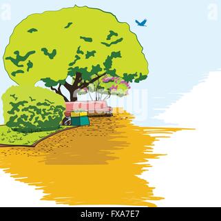 City-Park-Skizze-Hintergrund-poster Stock Vektor