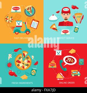 Pizza-Deko-set Stock Vektor