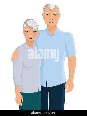 Älteres paar Porträt Stock Vektor