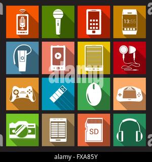 Gadget Icons flach Stock Vektor